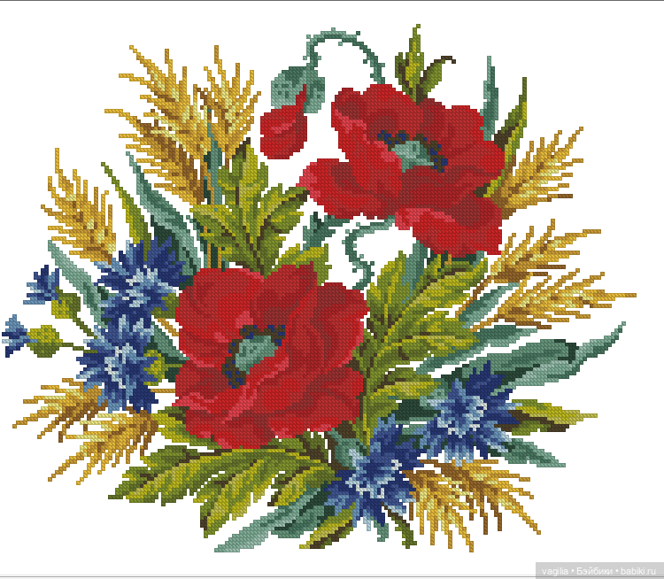Цветы во всей красе — Схемы вышивки крестом: фото узоров