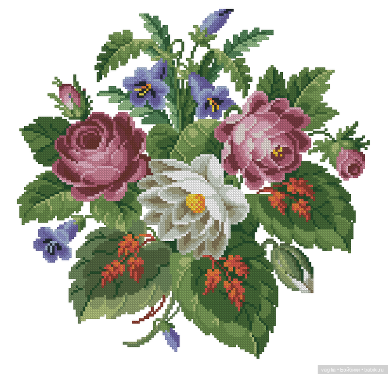 Цветы во всей красе — Схемы вышивки крестом: фото узоров