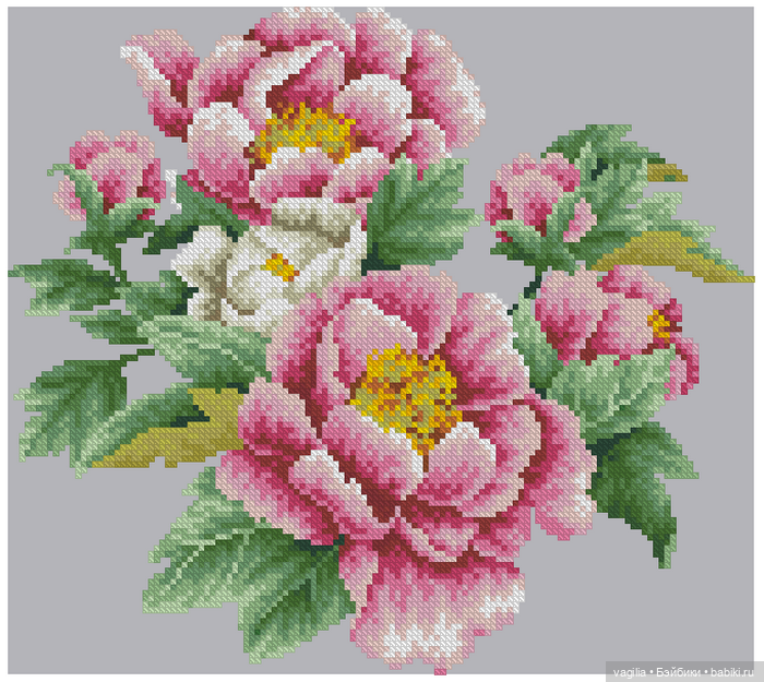 Цветы во всей красе — Схемы вышивки крестом: фото узоров