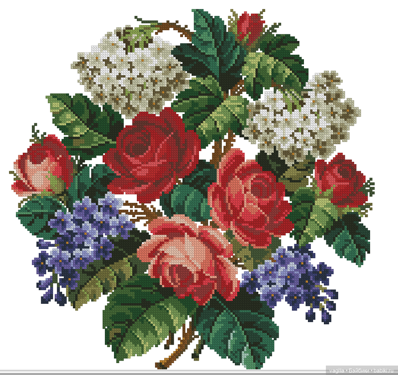 Цветы во всей красе — Схемы вышивки крестом: фото узоров