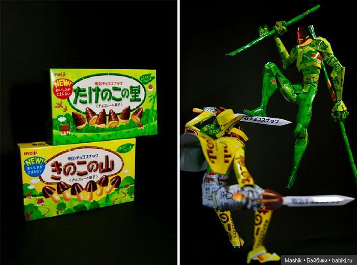 Фигурки из коробок от японского художника Harukiru