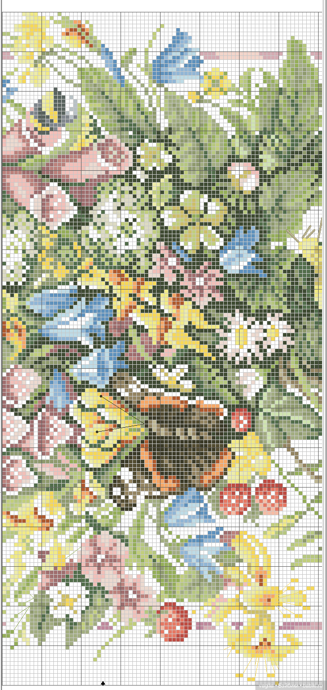 И снова цветы — Схемы вышивки крестом: фото узоров