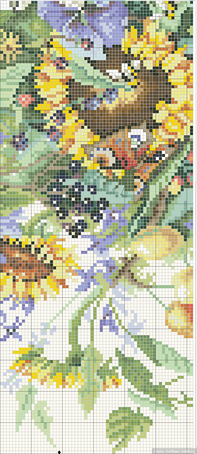 И снова цветы — Схемы вышивки крестом: фото узоров