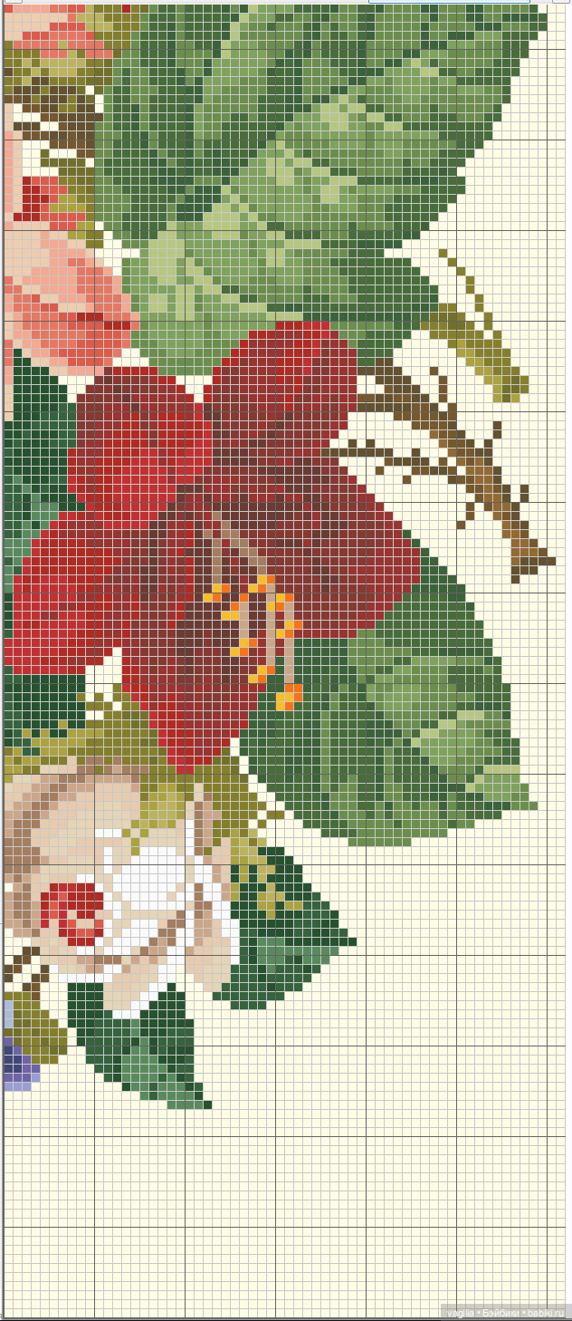 И снова цветы — Схемы вышивки крестом: фото узоров