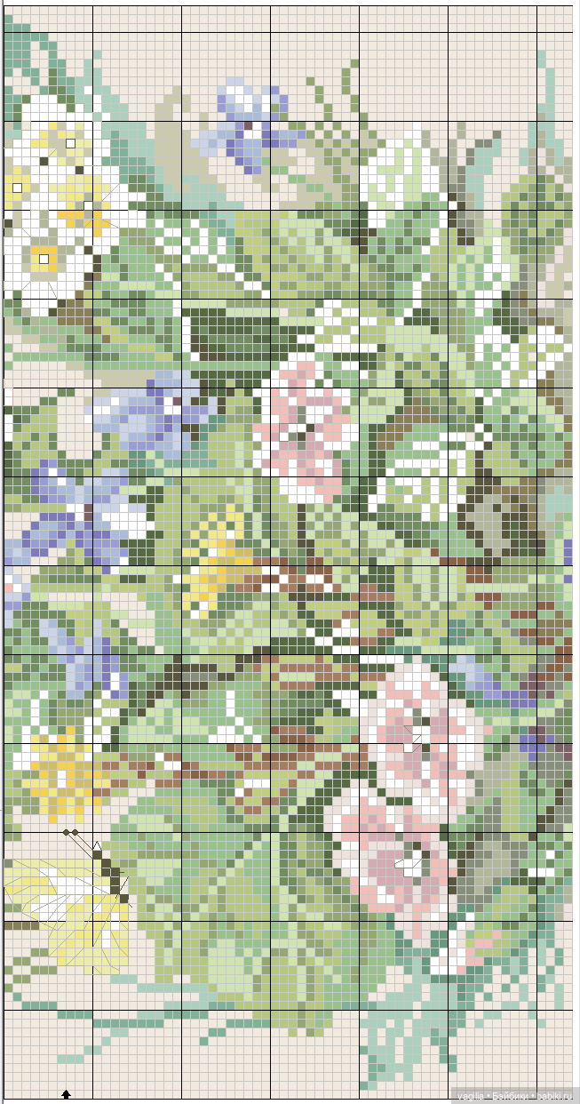 И снова цветы — Схемы вышивки крестом: фото узоров