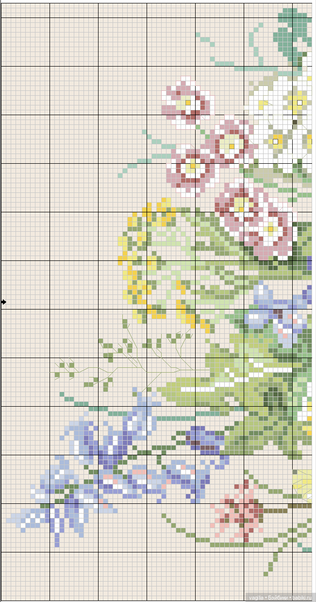 И снова цветы — Схемы вышивки крестом: фото узоров