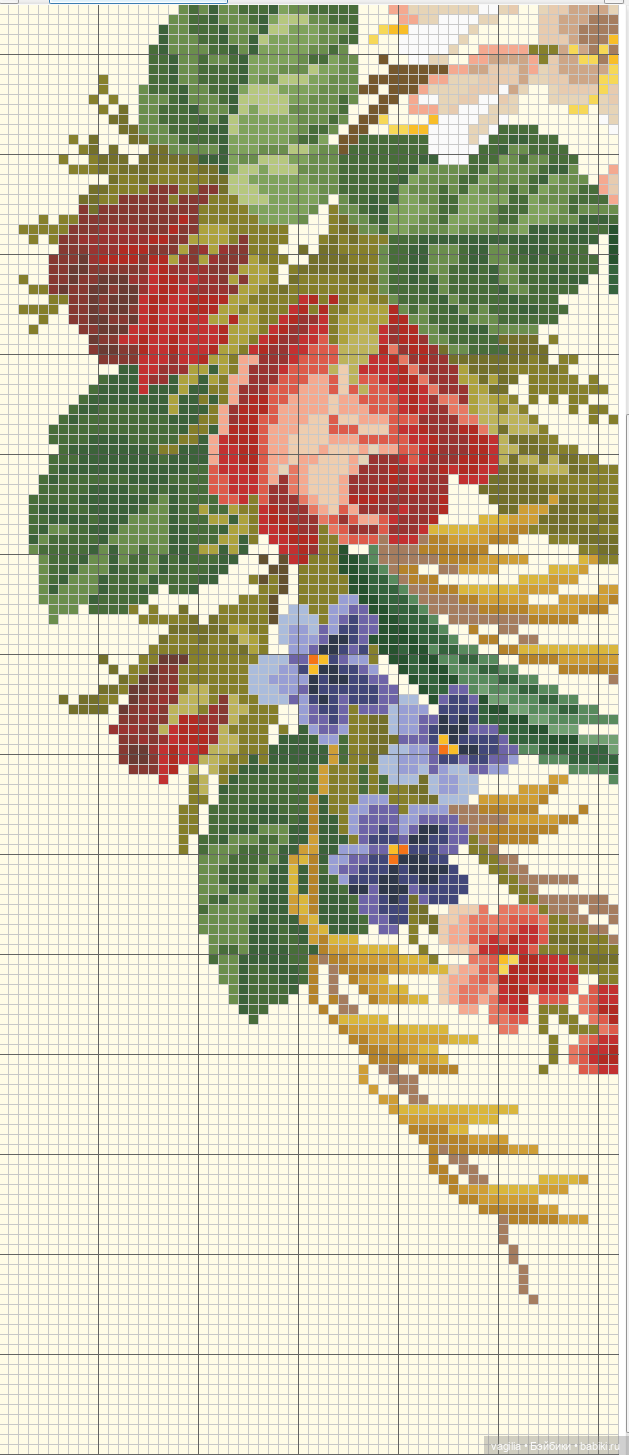 И снова цветы — Схемы вышивки крестом: фото узоров