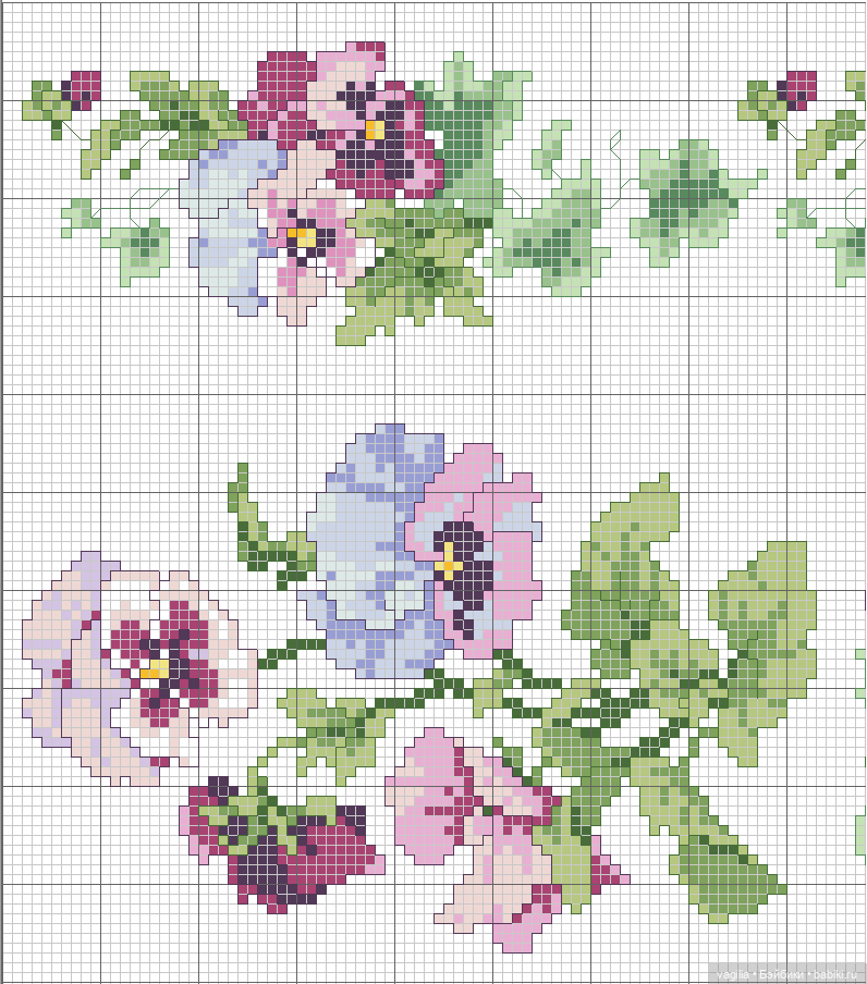 И снова цветы — Схемы вышивки крестом: фото узоров (фото 4)