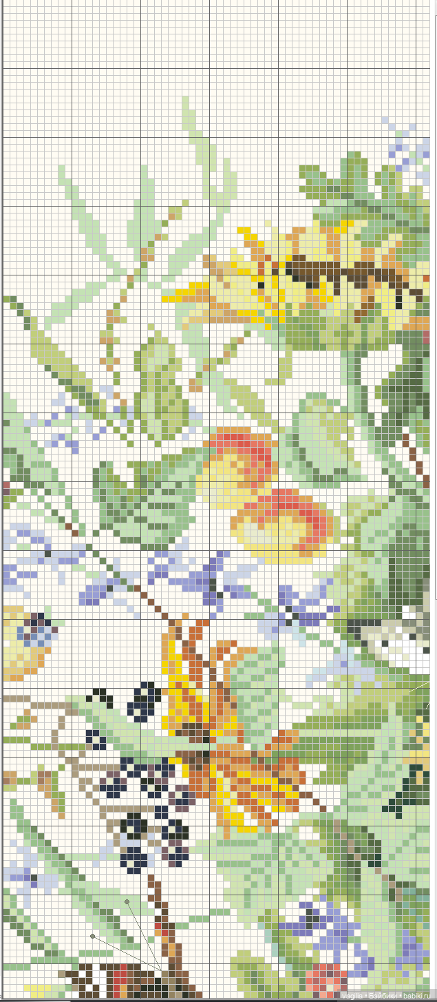 И снова цветы — Схемы вышивки крестом: фото узоров