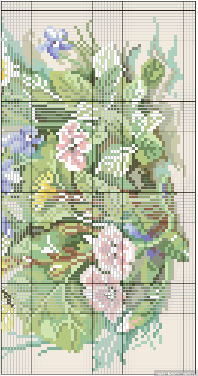 И снова цветы — Схемы вышивки крестом: фото узоров