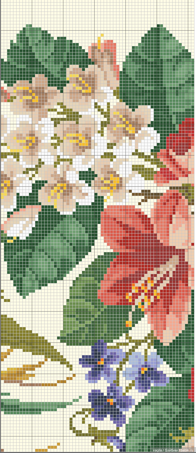 И снова цветы — Схемы вышивки крестом: фото узоров