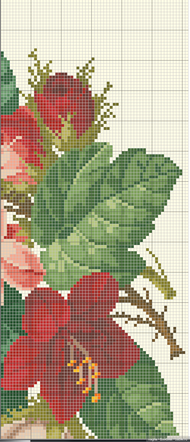 И снова цветы — Схемы вышивки крестом: фото узоров