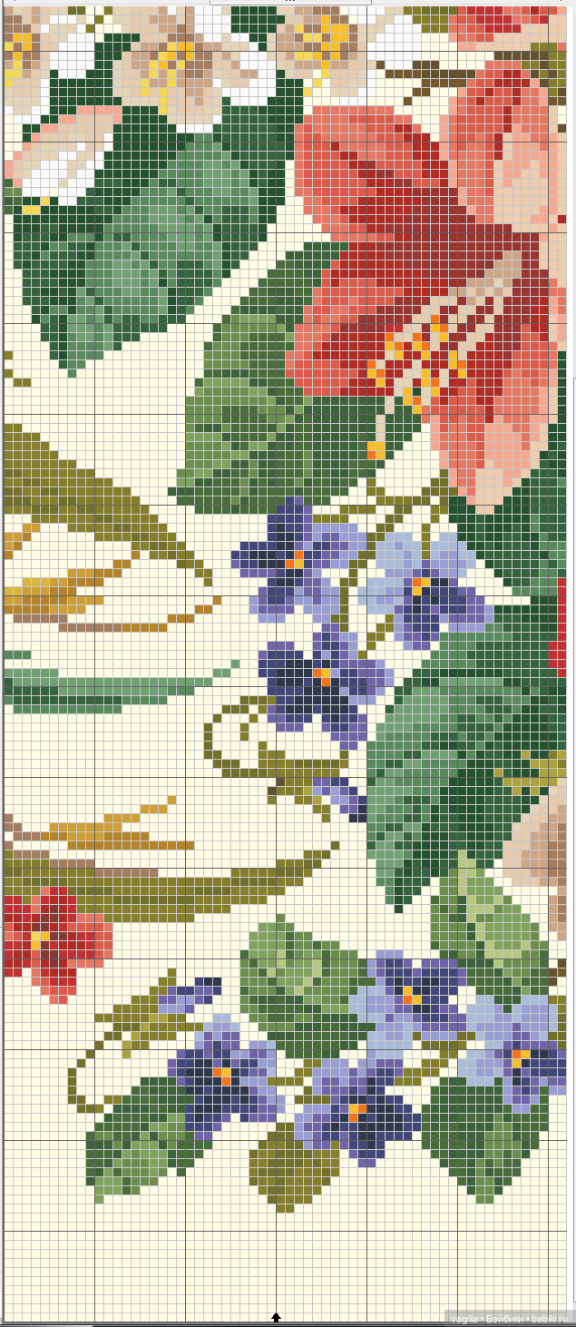 И снова цветы — Схемы вышивки крестом: фото узоров