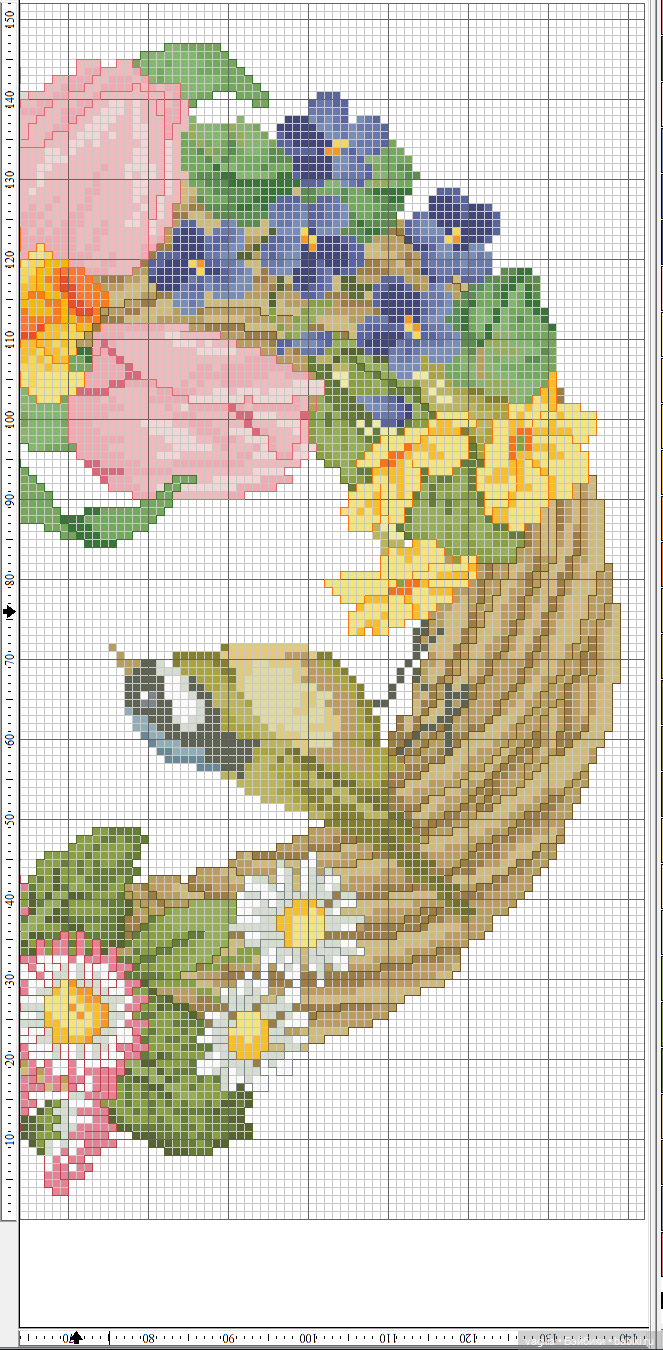 И снова цветы — Схемы вышивки крестом: фото узоров