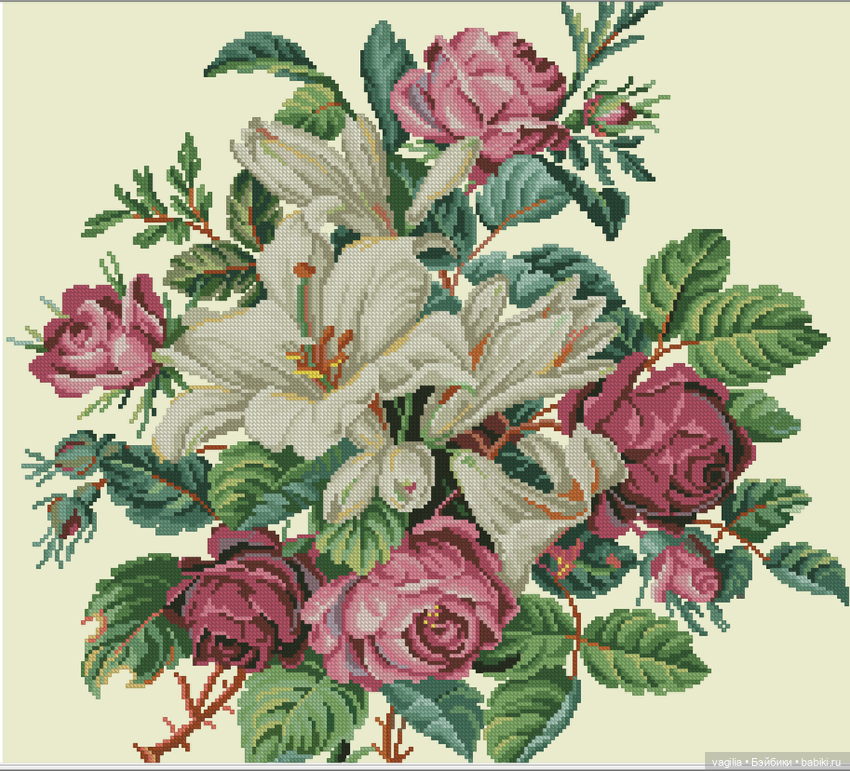 Сегодня много роз — Вышивка крестиком