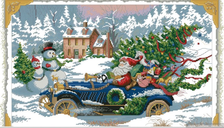 Дед Мороз крестиком — Схемы вышивки крестом: фото узоров (фото 7)