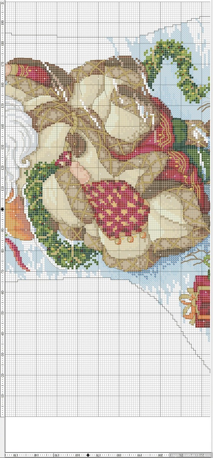 Дед Мороз крестиком — Схемы вышивки крестом: фото узоров