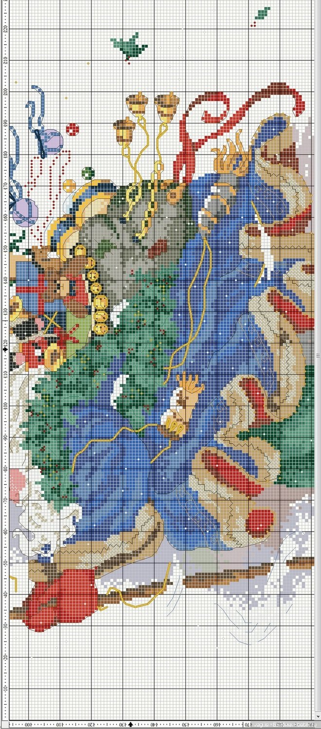 Дед Мороз крестиком — Схемы вышивки крестом: фото узоров