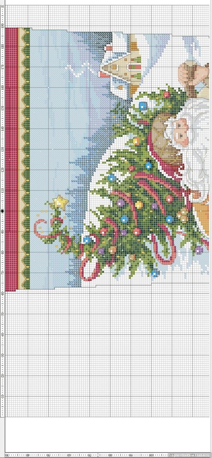 Дед Мороз крестиком — Схемы вышивки крестом: фото узоров