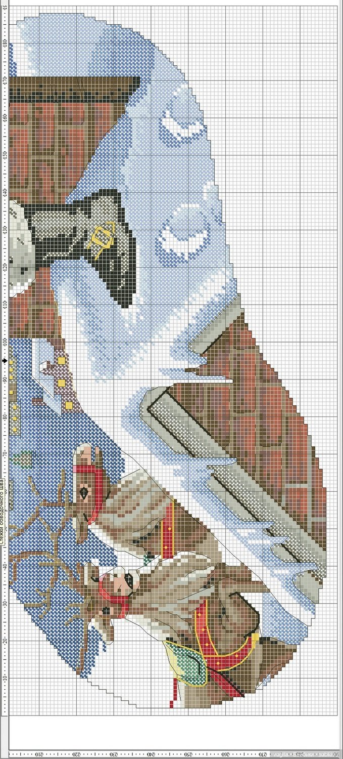 Дед Мороз крестиком — Схемы вышивки крестом: фото узоров