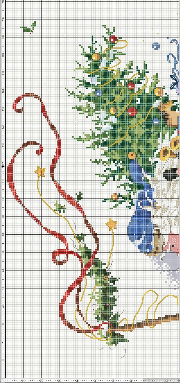 Дед Мороз крестиком — Схемы вышивки крестом: фото узоров