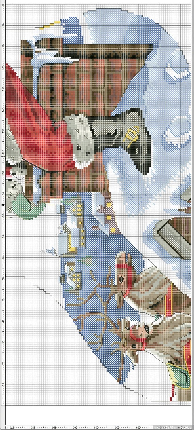 Дед Мороз крестиком — Схемы вышивки крестом: фото узоров