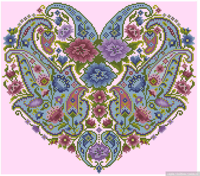 Сердечки — Схемы вышивки крестом: фото узоров