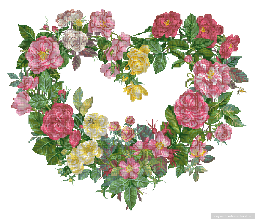 Сердечки — Схемы вышивки крестом: фото узоров