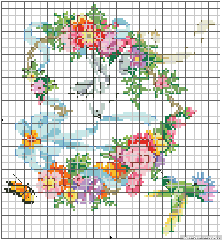 Сердечки — Схемы вышивки крестом: фото узоров