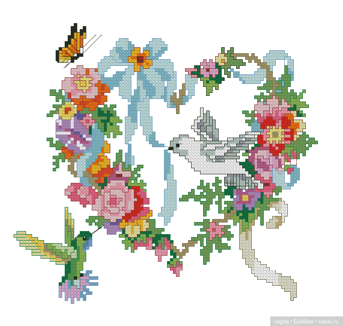 Сердечки — Схемы вышивки крестом: фото узоров
