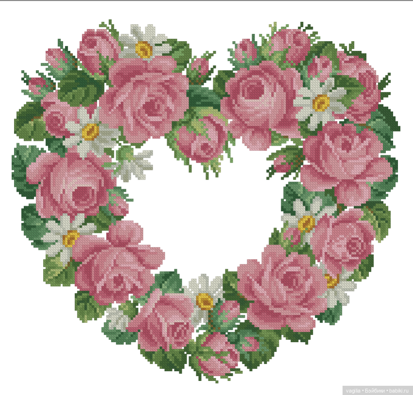 Сердечки — Схемы вышивки крестом: фото узоров
