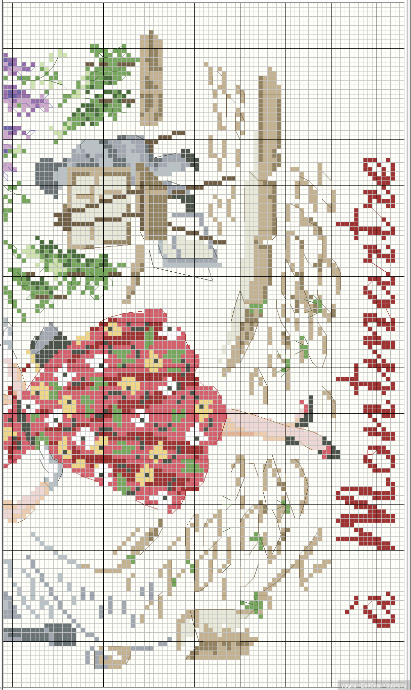 Дети и девушки — Схемы вышивки крестом: фото узоров