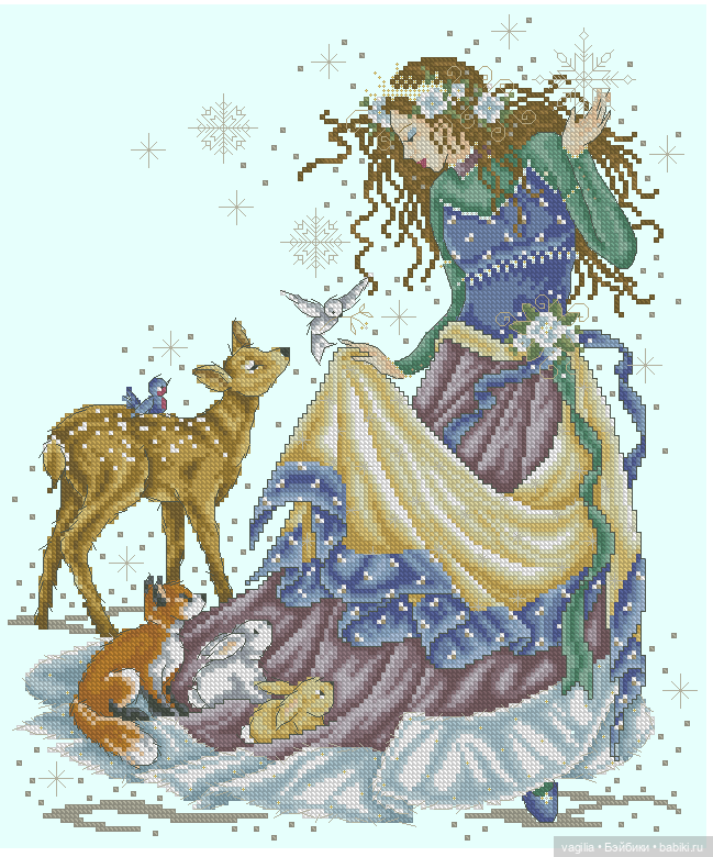 Дети и девушки — Схемы вышивки крестом: фото узоров