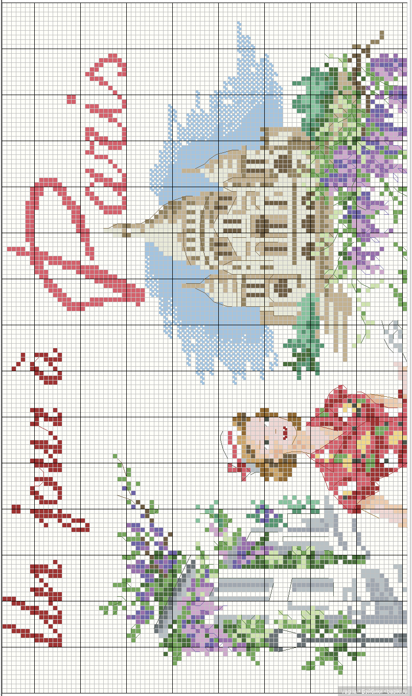 Дети и девушки — Схемы вышивки крестом: фото узоров