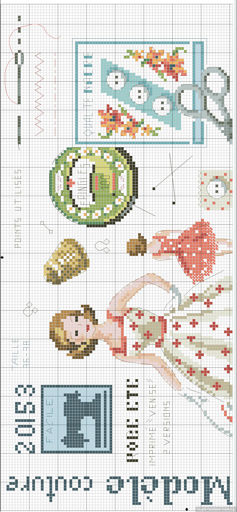 Дети и девушки — Схемы вышивки крестом: фото узоров