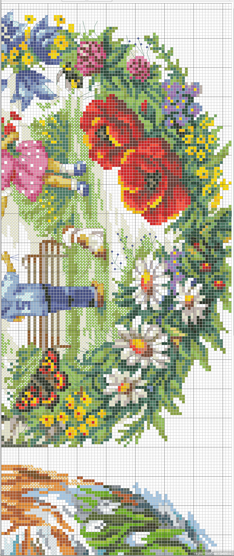 И снова микс крестиком — Схемы вышивки крестом: фото узоров