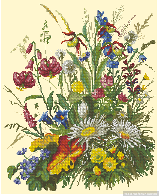 Роскошный микс крестиком — Схемы вышивки крестом: фото узоров
