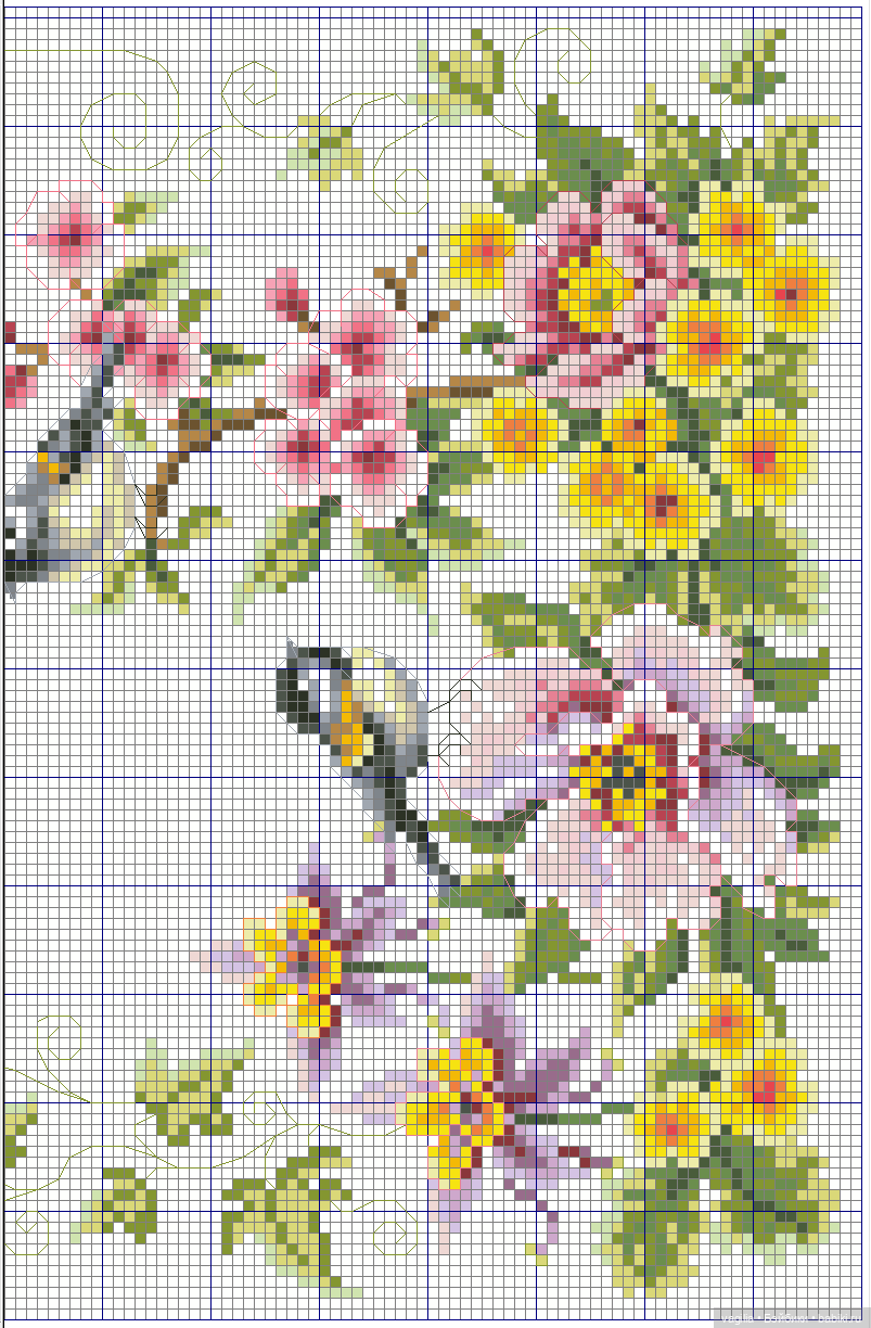 Роскошный микс крестиком — Схемы вышивки крестом: фото узоров