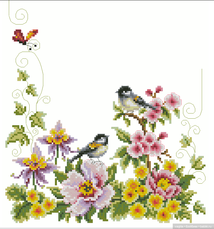 Роскошный микс крестиком — Схемы вышивки крестом: фото узоров