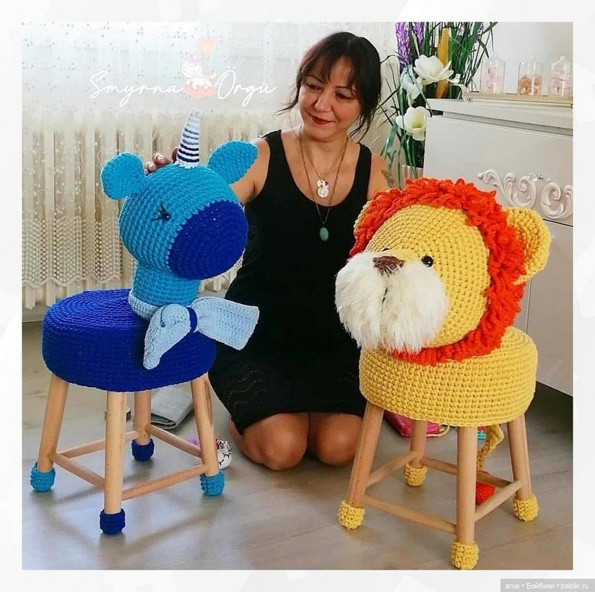 Чудные вязанные табуреточки (фото 4)