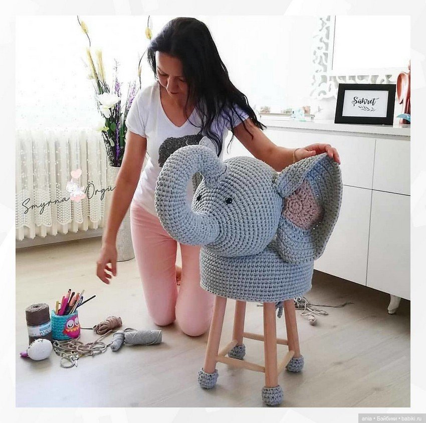 Чудные вязанные табуреточки (фото 7)