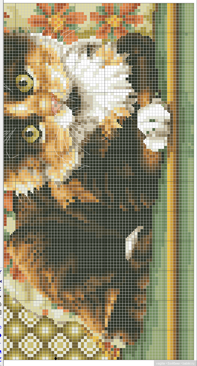 Год тигра подкрадывается на мягких лапах. Вышивка