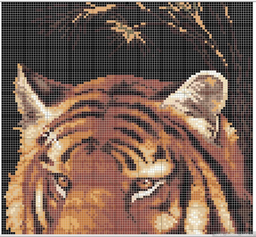 Год тигра подкрадывается на мягких лапах. Вышивка