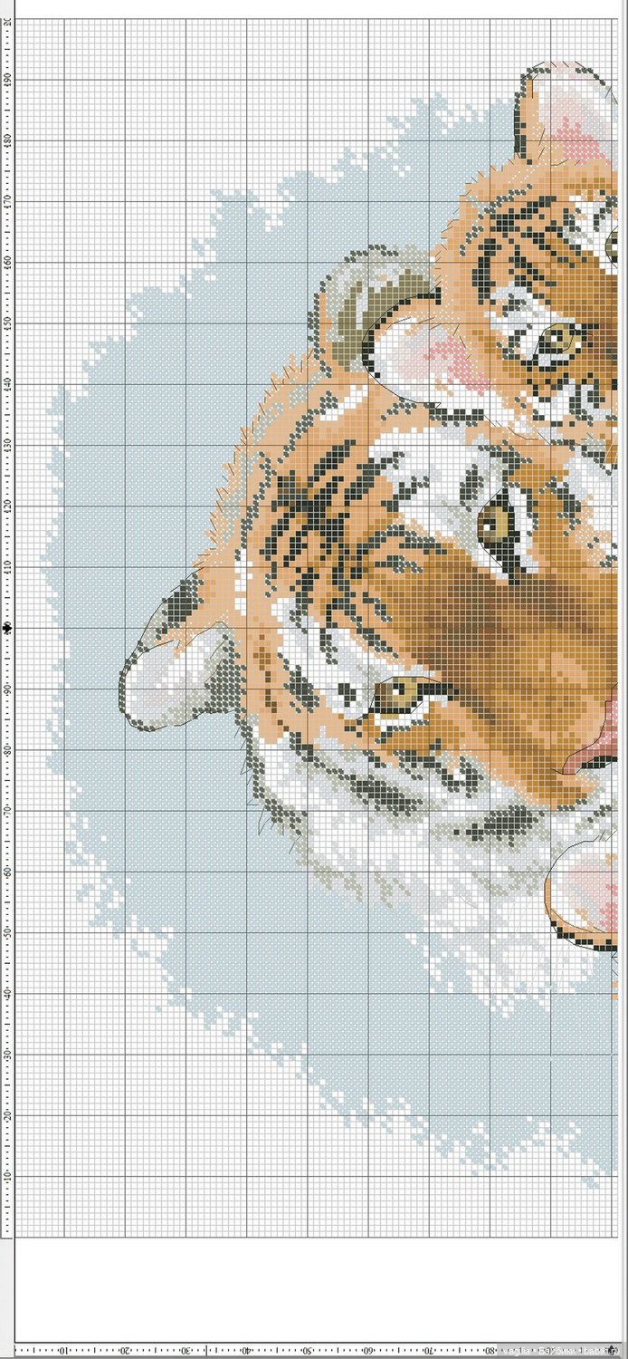 Год тигра подкрадывается на мягких лапах. Вышивка