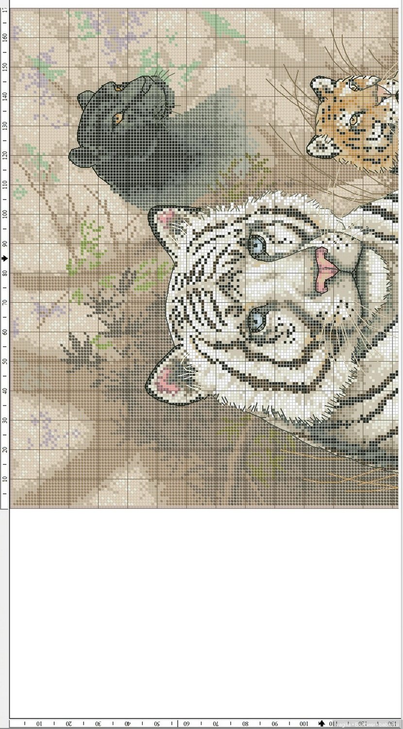 Год тигра подкрадывается на мягких лапах. Вышивка (фото 8)