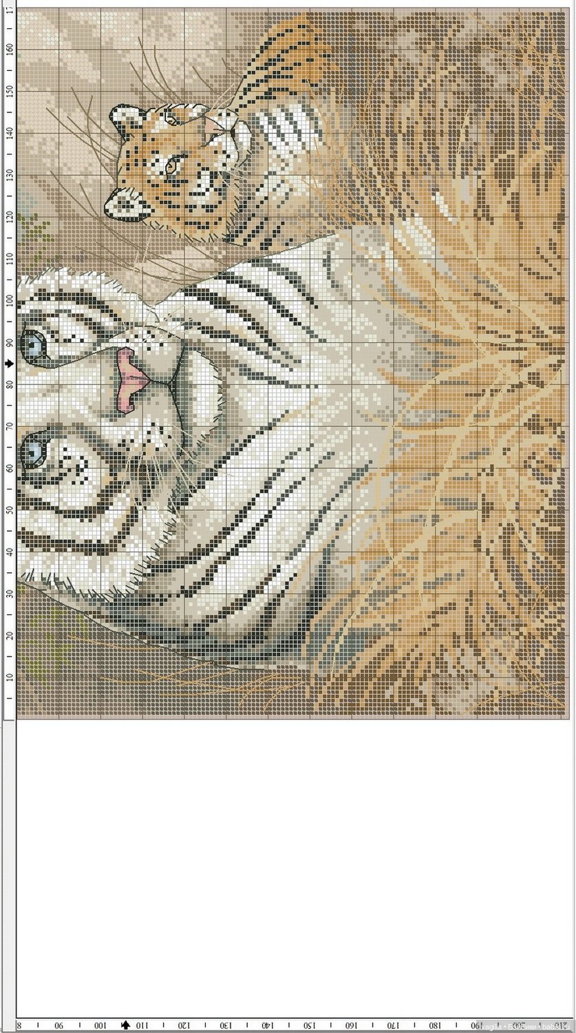 Год тигра подкрадывается на мягких лапах. Вышивка (фото 9)