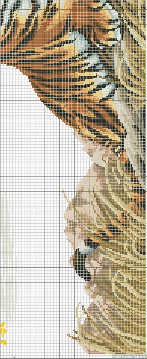 Год тигра подкрадывается на мягких лапах. Вышивка (фото 3)