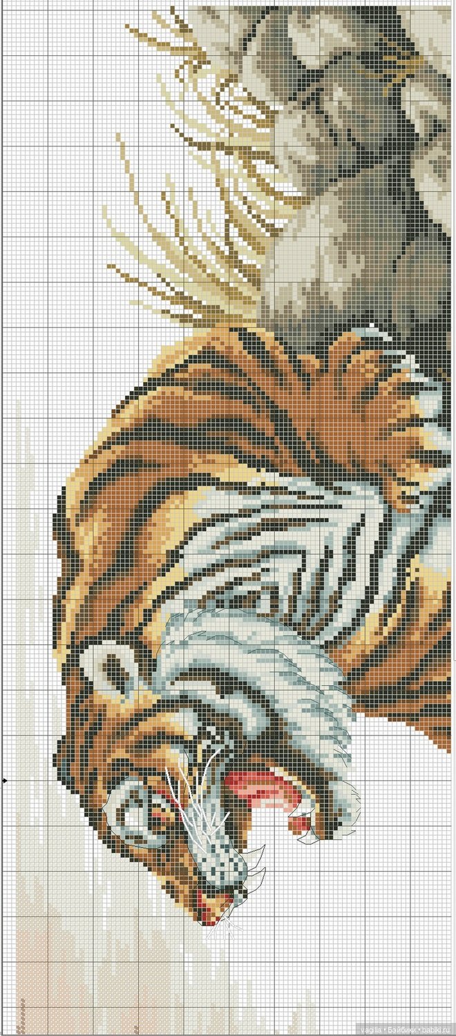 Год тигра подкрадывается на мягких лапах. Вышивка (фото 4)