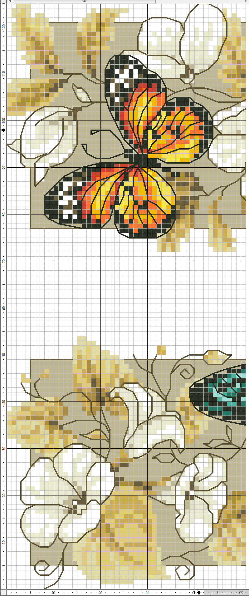 Девушки и бабочки крестиком