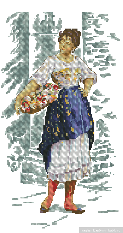 Девушки и бабочки крестиком